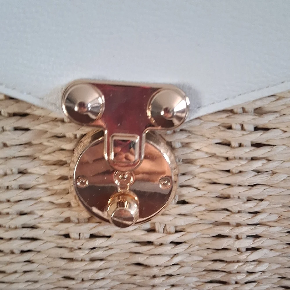 Chic White and Tan Crossbody Bag - Picture 3 of 11